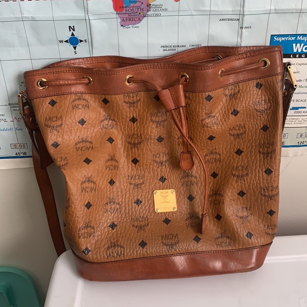 Large MCM bucket bag